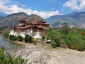 Punakha Dong from the river side view