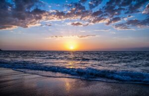 sunset in radhanagar beach