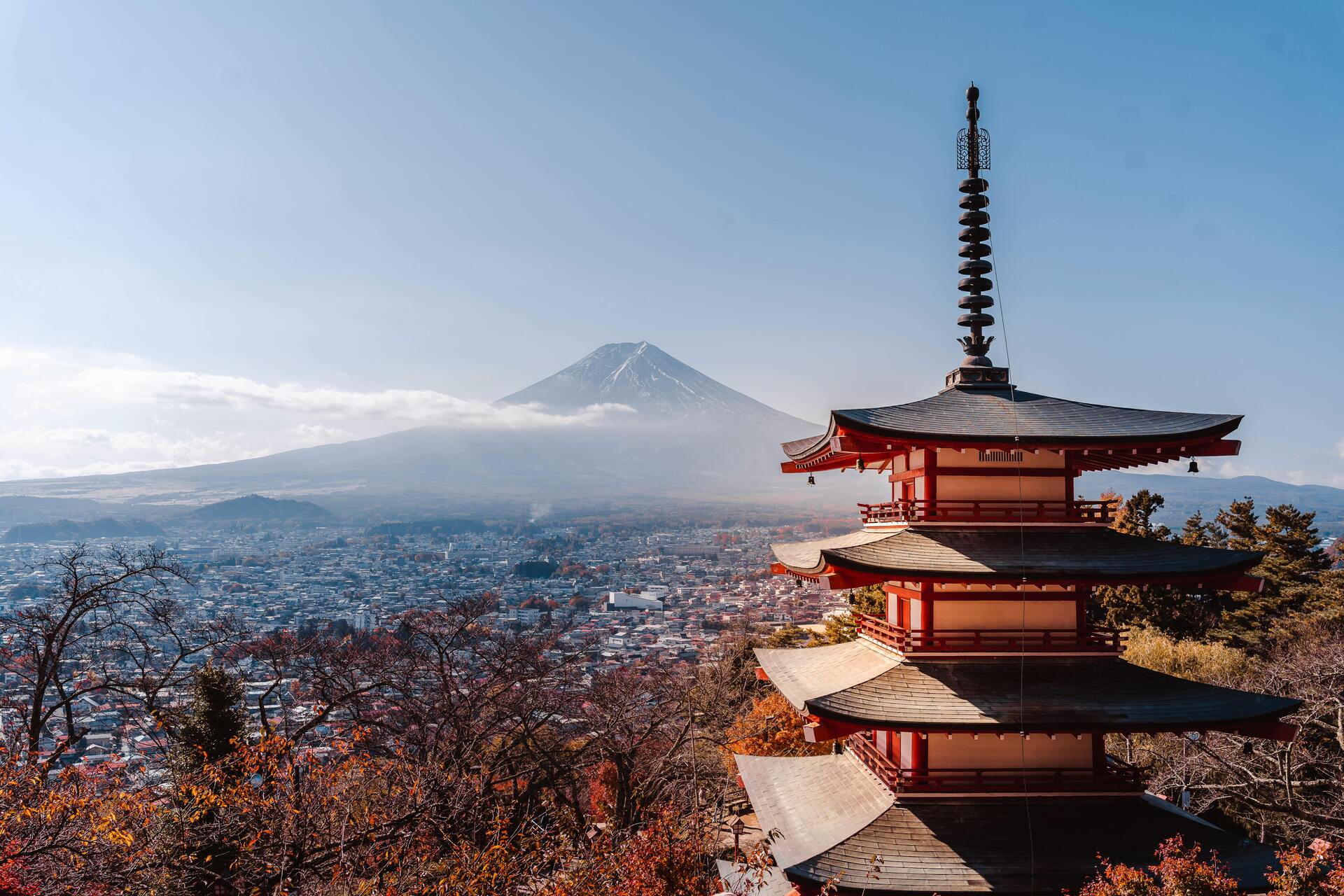 chureito pagoda fujiyoshida japan tour from india