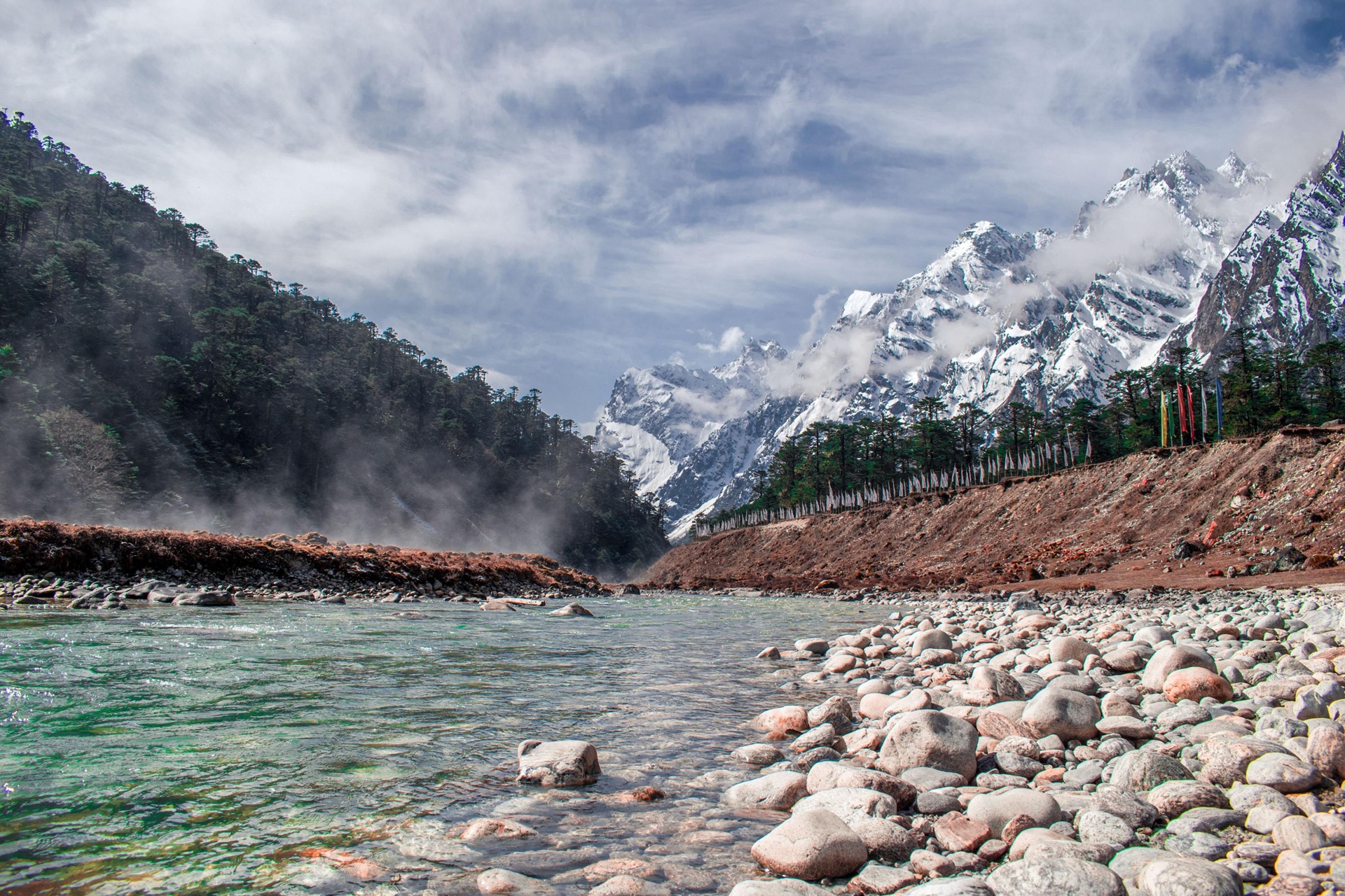 Yumthang valley and river north sikkim