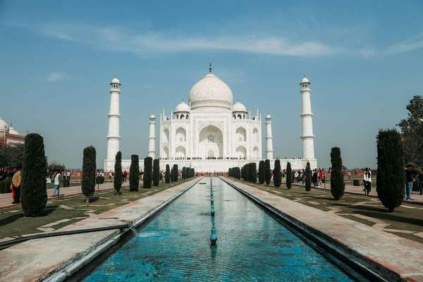 Tajmahal with gardens at agra during India tour package