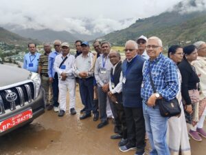 Happy tourist are in Paro Airport Vew point Paro, Bhutan package